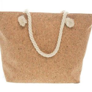 Cork Canvas Beach Tote  With Rope Handles